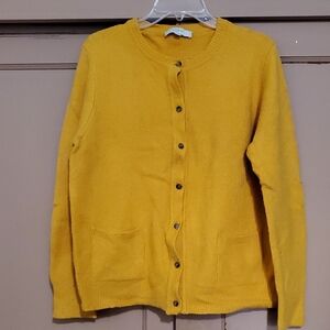LOFT Mustard Button-Up Cardigan